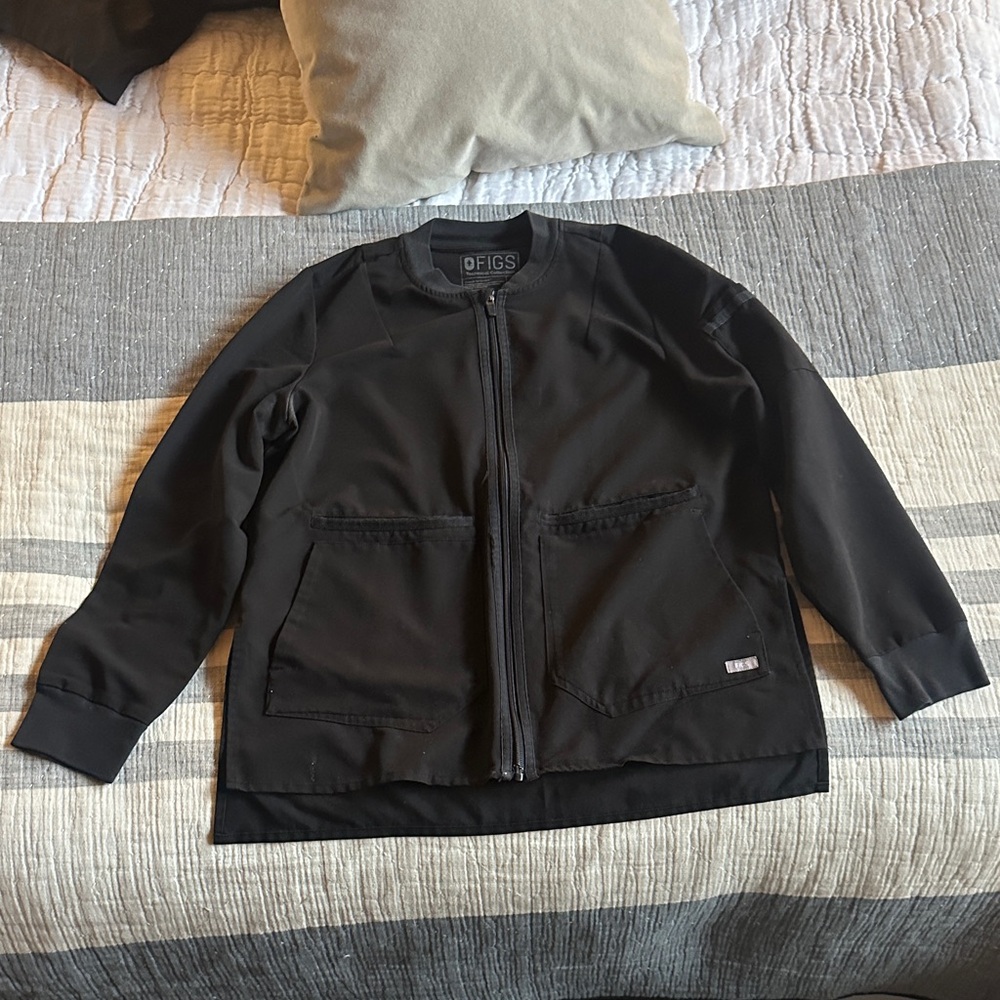 Figs Bellery Black Scrub Jacket